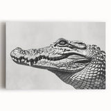 Colorful stretched canvas wall art featuring a vibrant design of reptiles, gators, and crocs, perfect for adding a playful touch to any room decor.
