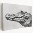 Vibrant stretched canvas wall art showcasing a side view of reptile-themed gators and crocodiles, perfect for animal lovers and unique home decor.