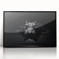 Framed wall art featuring a detailed design of reptiles, alligators, and crocodiles, showcasing vibrant colors on a black background, ideal for wildlife enthusiasts' decor.