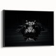 Framed canvas wall art showcasing a vibrant design of reptiles, gators, and crocodiles, featuring a black frame and side view perspective, ideal for nature enthusiasts.