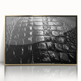 Framed wall art featuring a striking design of reptiles, including gators and crocodiles, with a gold-accented acrylic finish, perfect for nature enthusiasts.