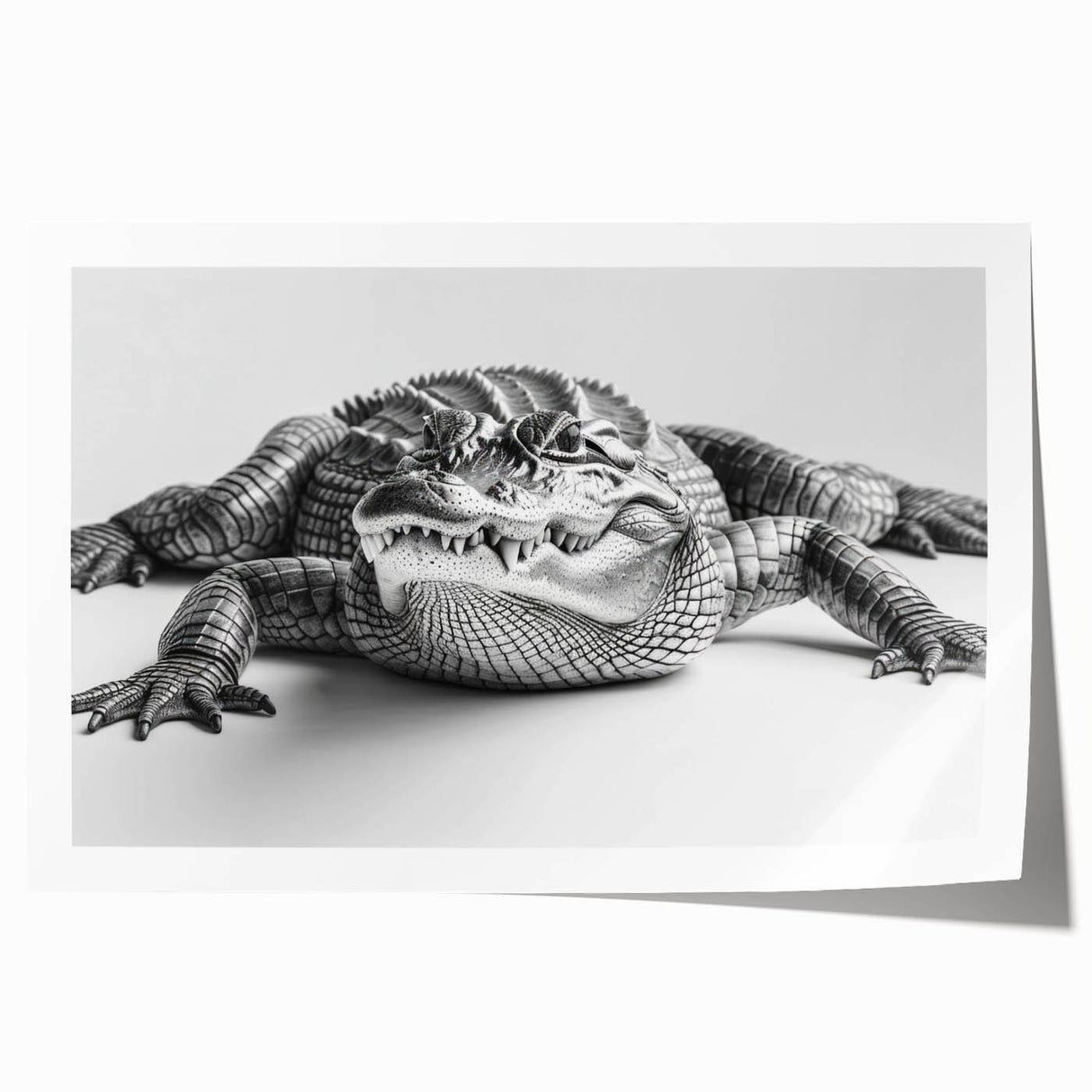 Vibrant wall art collection showcasing a detailed design of reptiles, including alligators and crocodiles, perfect for wildlife enthusiasts. The print features rich colors and intricate textures, ideal for home decor.
