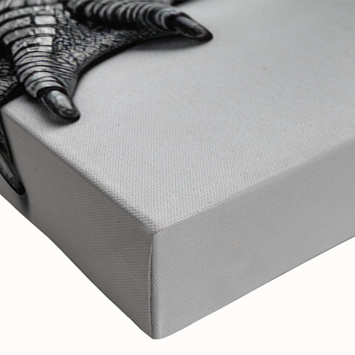 Close-up of a stretched canvas wall art featuring vibrant reptile designs, showcasing alligators and crocodiles with intricate details, perfect for wildlife enthusiasts.