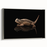 Framed canvas wall art showcasing a vibrant reptile lizard design in silver tones, perfect for adding a modern touch to home decor. Ideal for animal lovers and art enthusiasts.