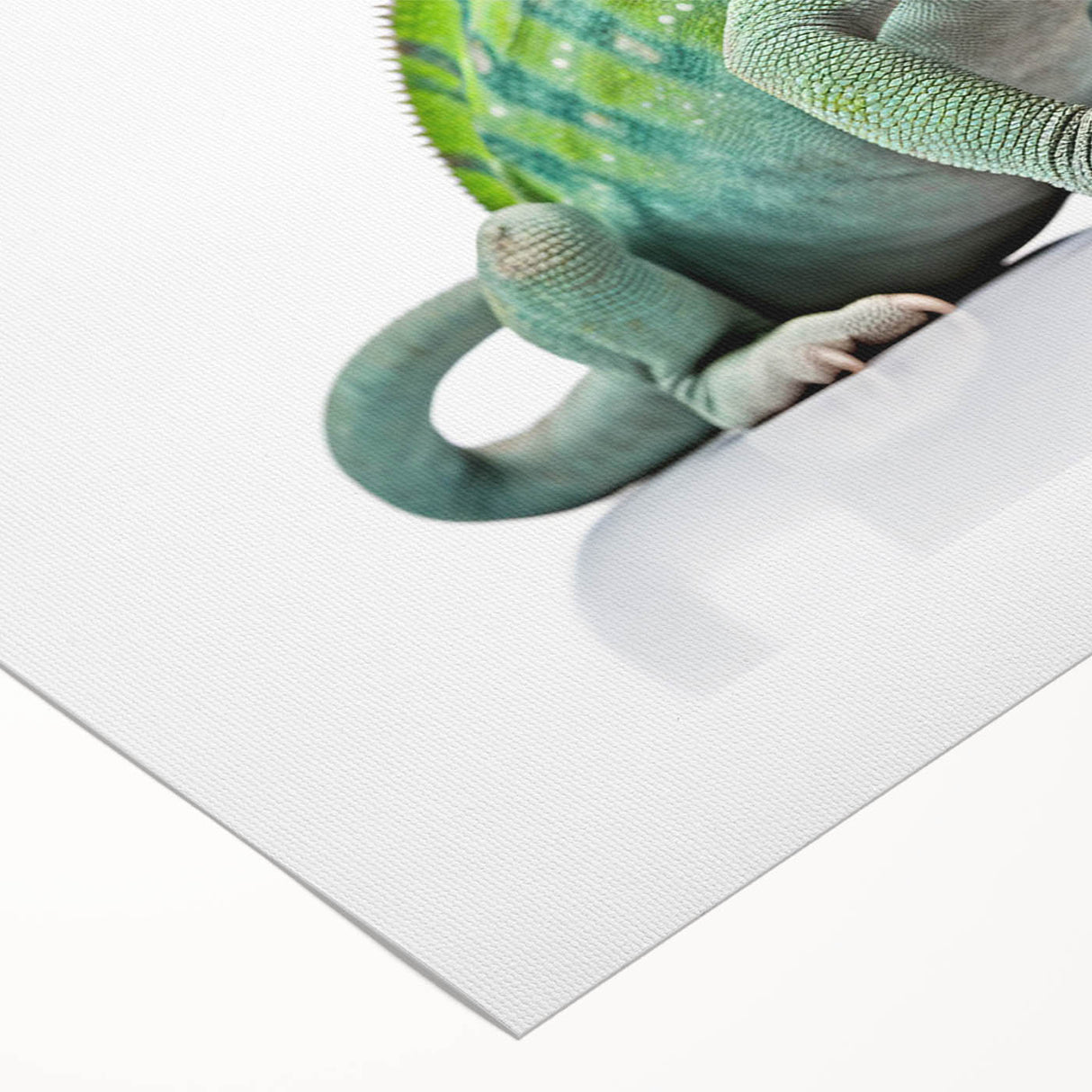 Vibrant rolled canvas wall art showcasing a detailed lizard design, perfect for reptile enthusiasts and home decor, packaged securely for safe delivery.