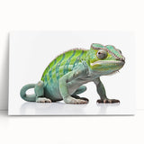 Stretched canvas featuring a vibrant reptile and lizard design, showcasing intricate details and bold colors, perfect for enhancing any contemporary living space or office decor.