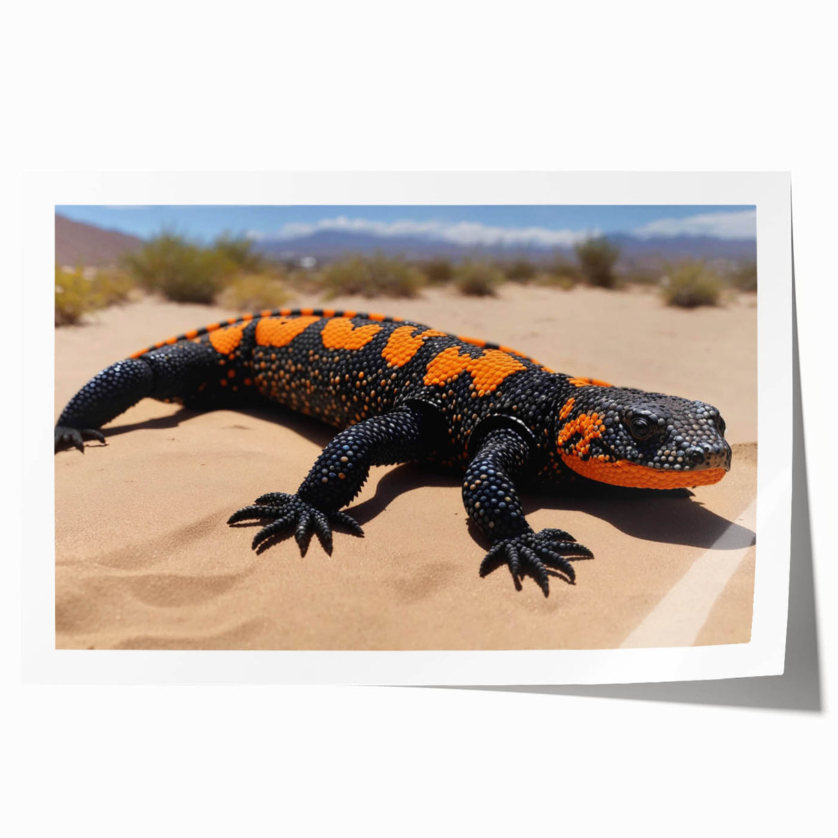 Vibrant reptile-themed wall art design featuring a colorful lizard illustration, printed on high-quality canvas, ideal for adding a unique touch to home decor.