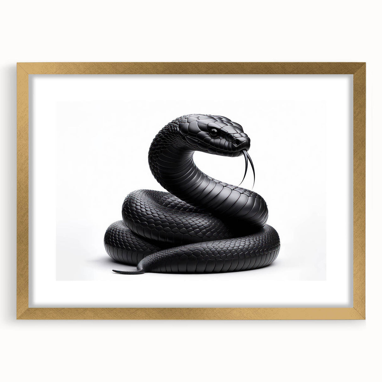 Framed wall art featuring a vibrant reptile and snake design with a gold mat, perfect for adding a touch of exotic elegance to any space. Ideal for animal lovers and home decor enthusiasts.