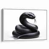 Framed wall art showcasing a vibrant reptile snake design in rich colors, positioned against a white backdrop, ideal for nature-themed decor. Perfect for reptile enthusiasts and collectors.