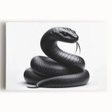 Stretched canvas wall art featuring a vibrant reptile and snake design, showcasing intricate details and bold colors, perfect for animal lovers and nature-themed decor.