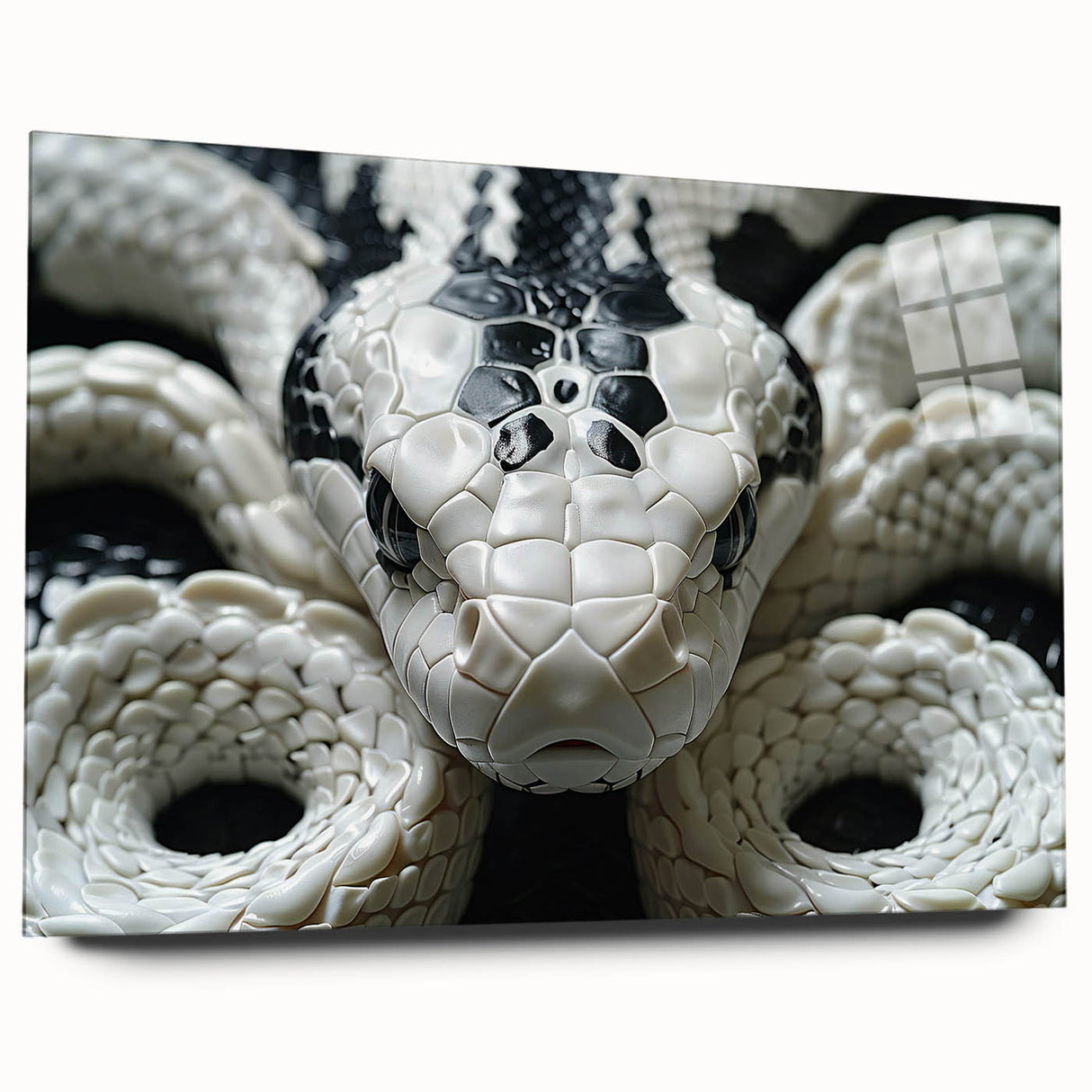 Colorful acrylic wall art collection showcasing a side view of a snake design, featuring intricate details and a glossy finish, perfect for reptile enthusiasts.