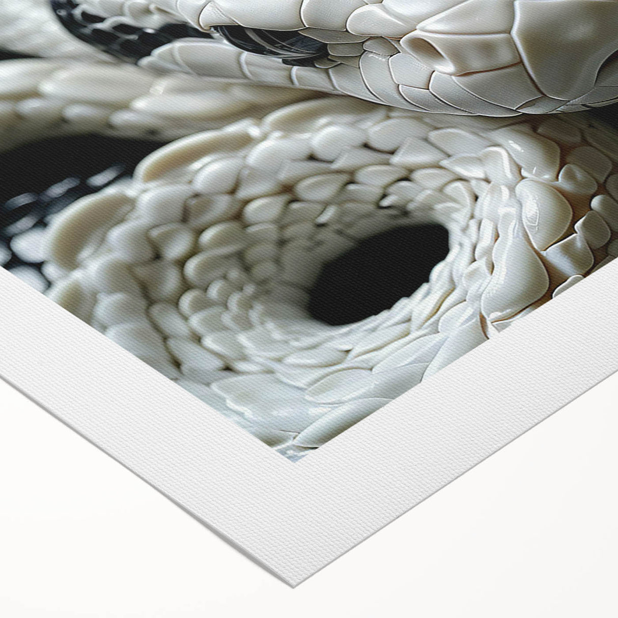 Vibrant rolled canvas wall art featuring a striking snake design, showcasing intricate patterns and colors, perfect for reptile enthusiasts and home decor.