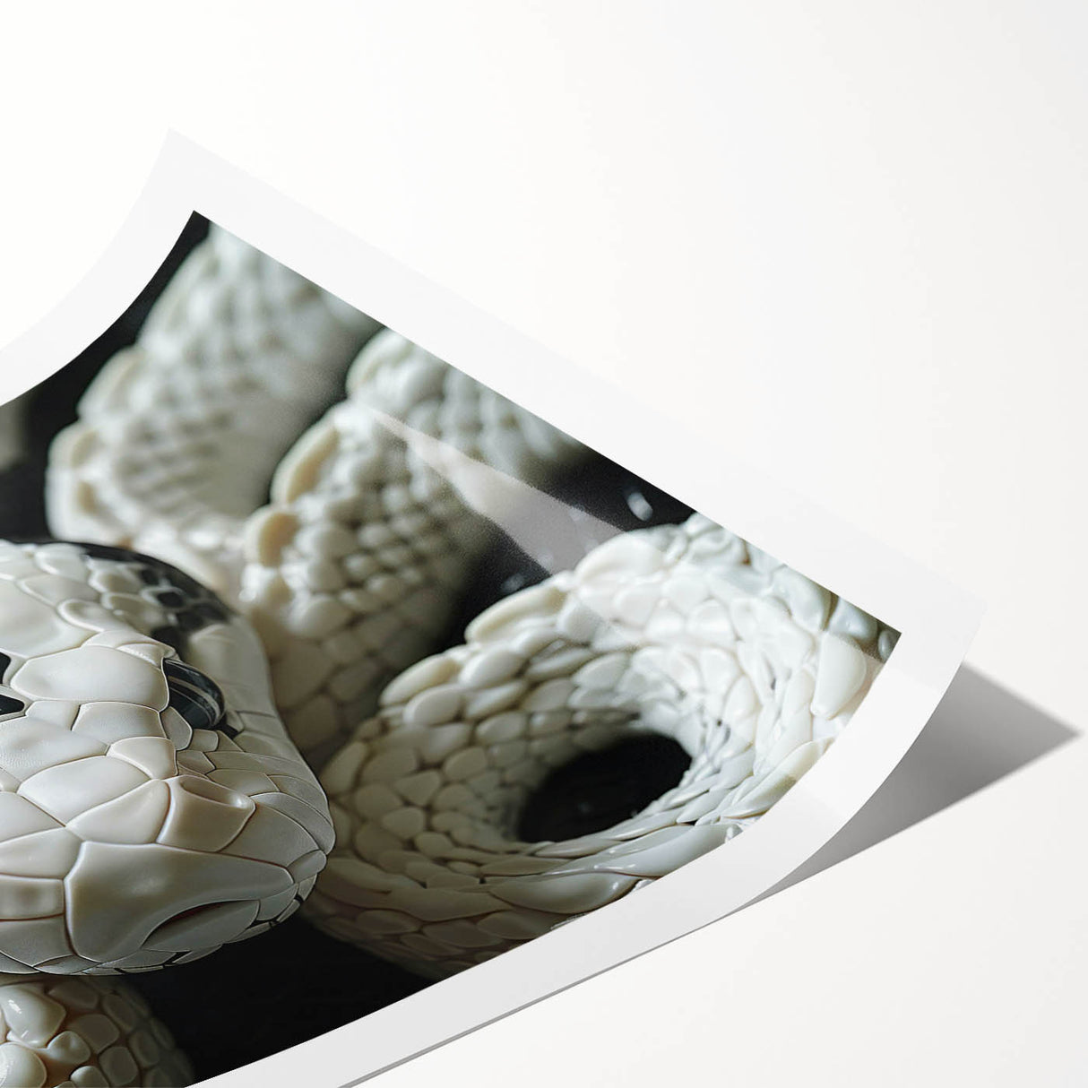 Vibrant reptile-themed wall art print featuring a detailed snake design in rich colors, rolled and ready for display or framing, ideal for animal lovers and decor enthusiasts.