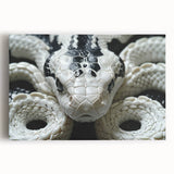 Stretched canvas depicting a striking snake design for reptile enthusiasts, featuring vibrant colors and intricate details, perfect for home decor or an art collection.
