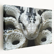 Vibrant stretched canvas wall art showcasing a detailed snake design in earthy tones, ideal for reptile enthusiasts and home decor, enhancing any living space.