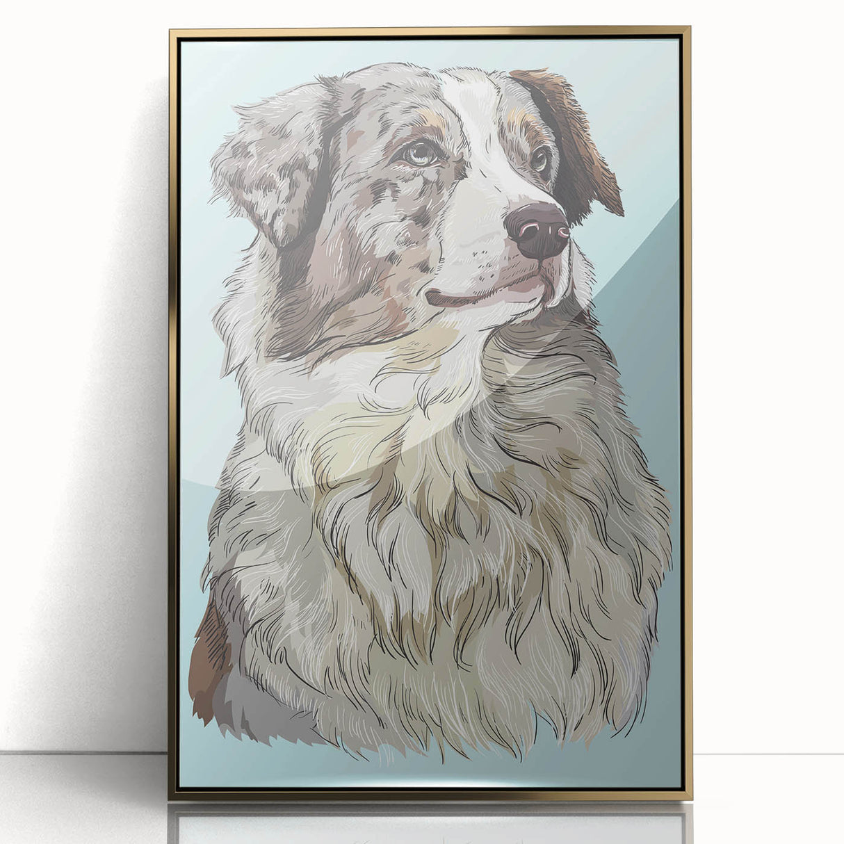Framed acrylic artwork showcasing an elegant gold design with a glossy finish, ideal for sophisticated home decor. Perfect for enhancing modern living spaces.