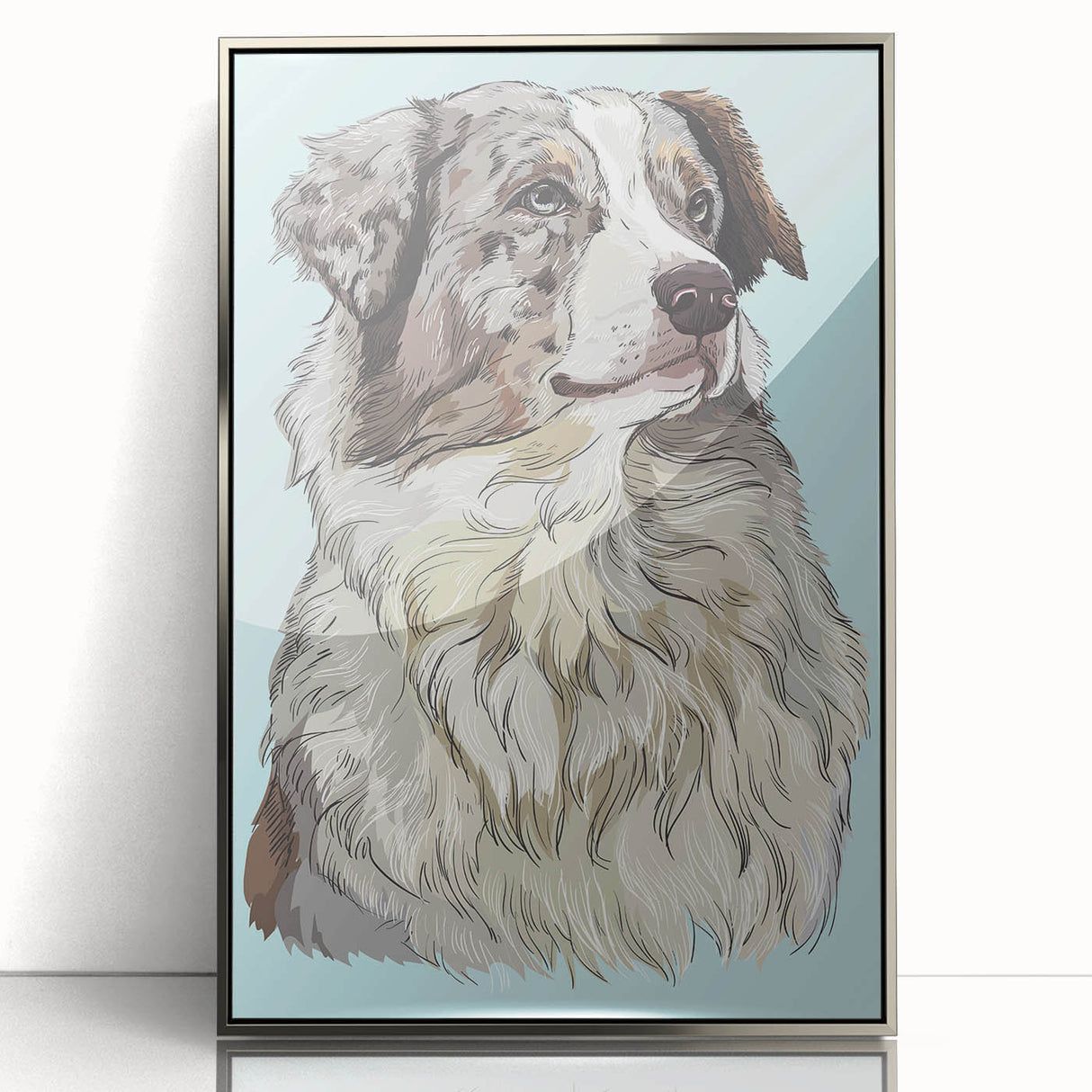 Framed acrylic artwork showcasing a vibrant abstract design in silver tones, highlighting intricate details and textures, perfect for modern home decor. Ideal for adding elegance to living spaces or offices.