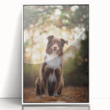 Framed acrylic print of a serene white flower on a neutral background, showcasing delicate details and vibrant colors, perfect for home decor or art enthusiasts.