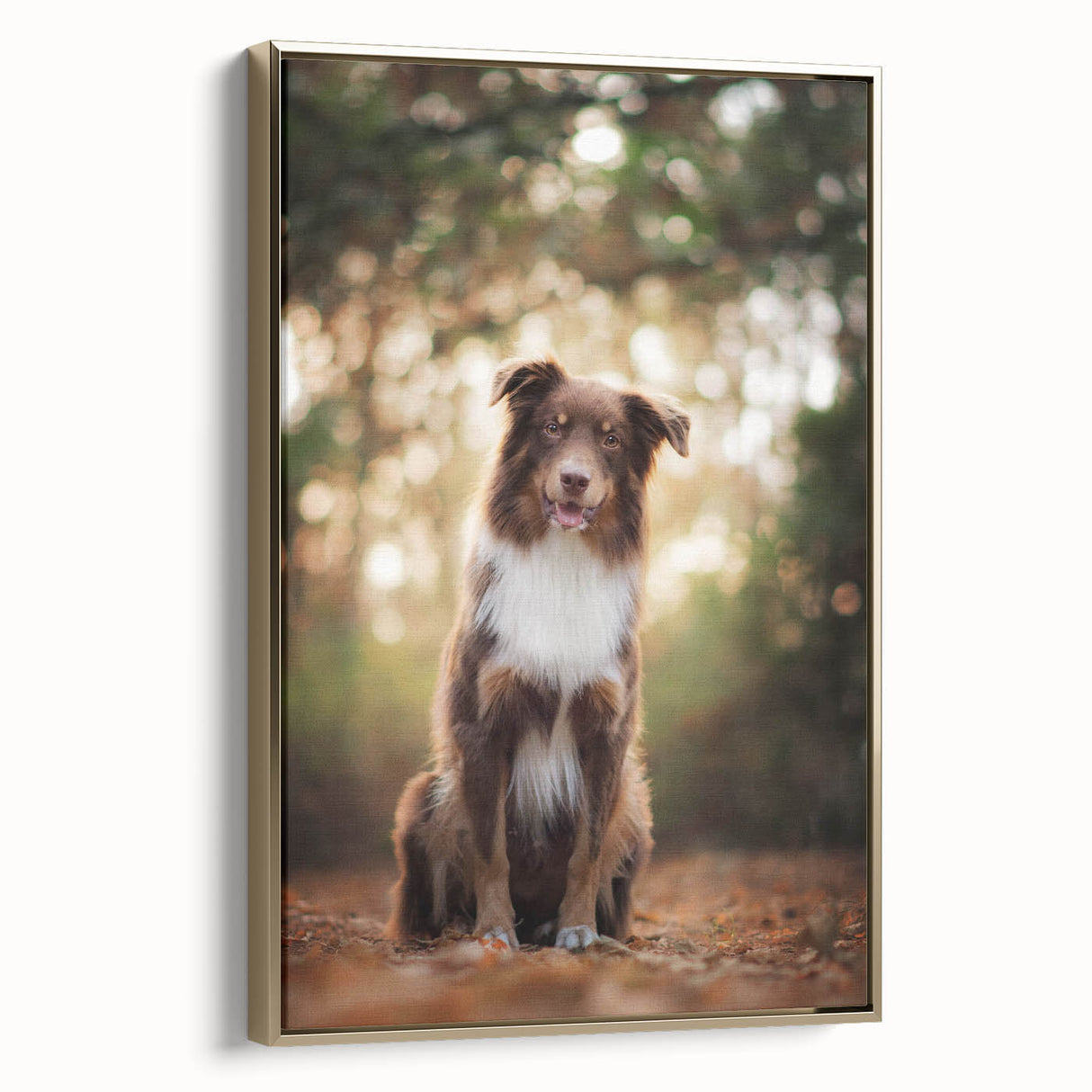 Framed canvas print showcasing an elegant gold design, viewed from the side, highlighting its intricate details and premium finish, ideal for upscale home decor.