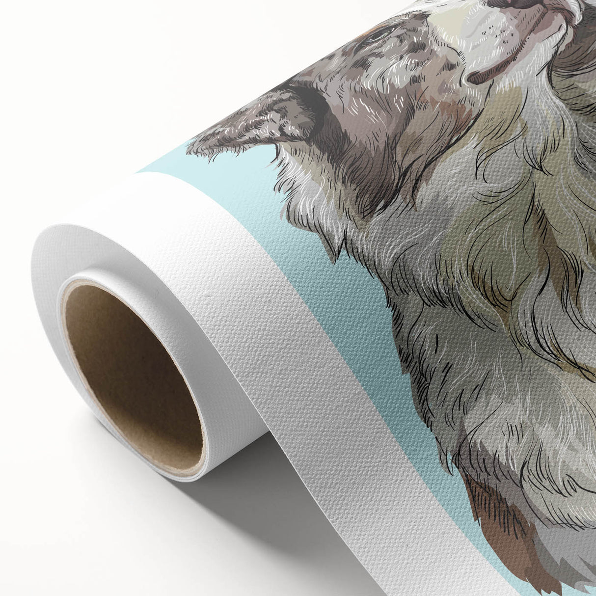 Rolled canvas showcasing vibrant African tribal wall art with intricate designs and textures, securely packaged in a protective cardboard tube for shipping.