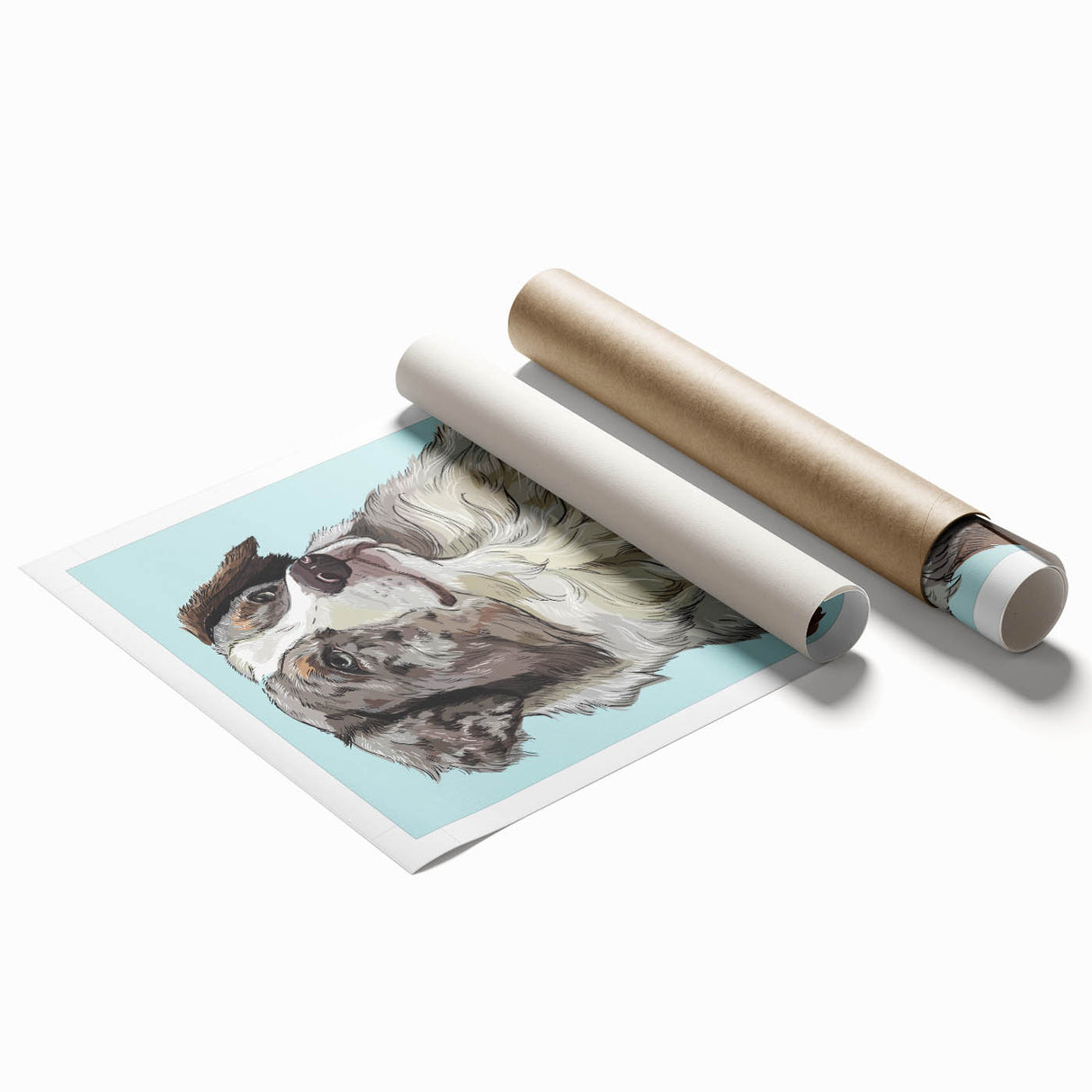 Rolled canvas print showcasing vibrant African tribal art featuring intricate patterns and rich colors, securely packaged in a protective cardboard tube for safe shipping.