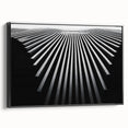 Black and white landscape painting on framed canvas, featuring a serene tree silhouette, ideal for bedroom wall art.