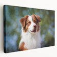 Stretched canvas showcasing vibrant African wall art with intricate designs and rich colors, displayed from a side view to highlight its textured surface.