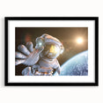 Astronaut Wall Art: Space Explorer Canvas with Cosmic Sunburst