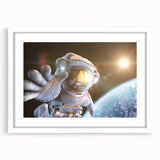 Astronaut Wall Art: Space Explorer Canvas with Cosmic Sunburst