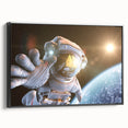 Astronaut Wall Art: Space Explorer Canvas with Cosmic Sunburst
