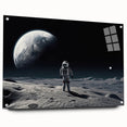 Astronaut Wall Art: Space Explorer Canvas with Cosmic Sunburst