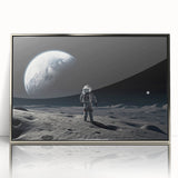 Astronaut Wall Art: Space Explorer Canvas with Cosmic Sunburst