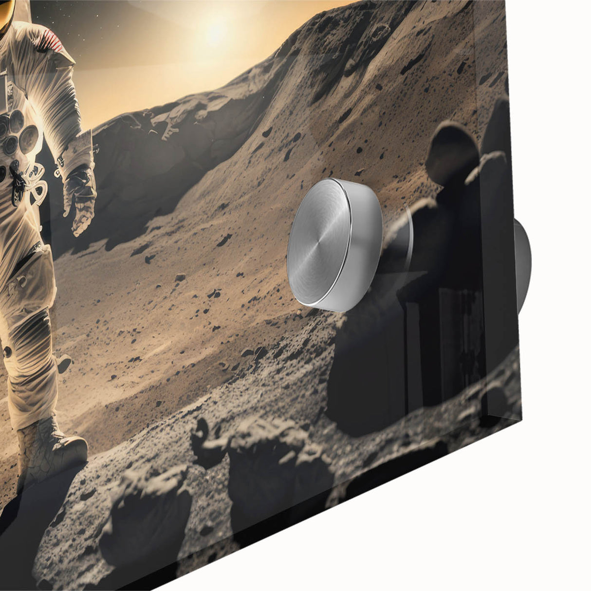 Astronaut Wall Art: Cosmic Explorer Canvas with Lunar and Galaxy View