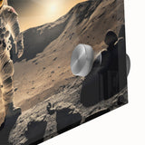 Astronaut Wall Art: Cosmic Explorer Canvas with Lunar and Galaxy View