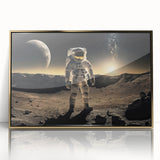 Astronaut Wall Art: Cosmic Explorer Canvas with Lunar and Galaxy View