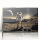 Astronaut Wall Art: Cosmic Explorer Canvas with Lunar and Galaxy View