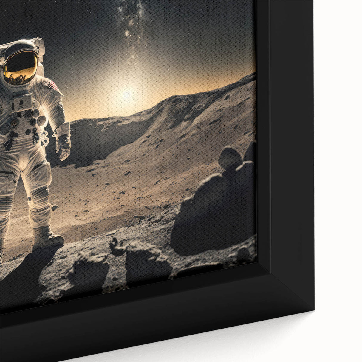 Astronaut Wall Art: Cosmic Explorer Canvas with Lunar and Galaxy View