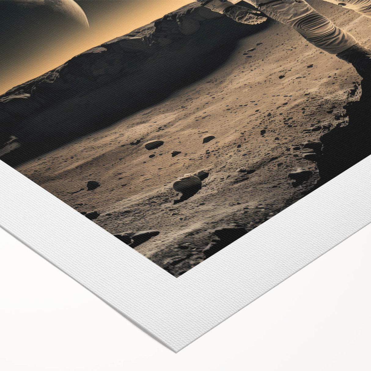 Astronaut Wall Art: Cosmic Explorer Canvas with Lunar and Galaxy View