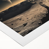 Astronaut Wall Art: Cosmic Explorer Canvas with Lunar and Galaxy View
