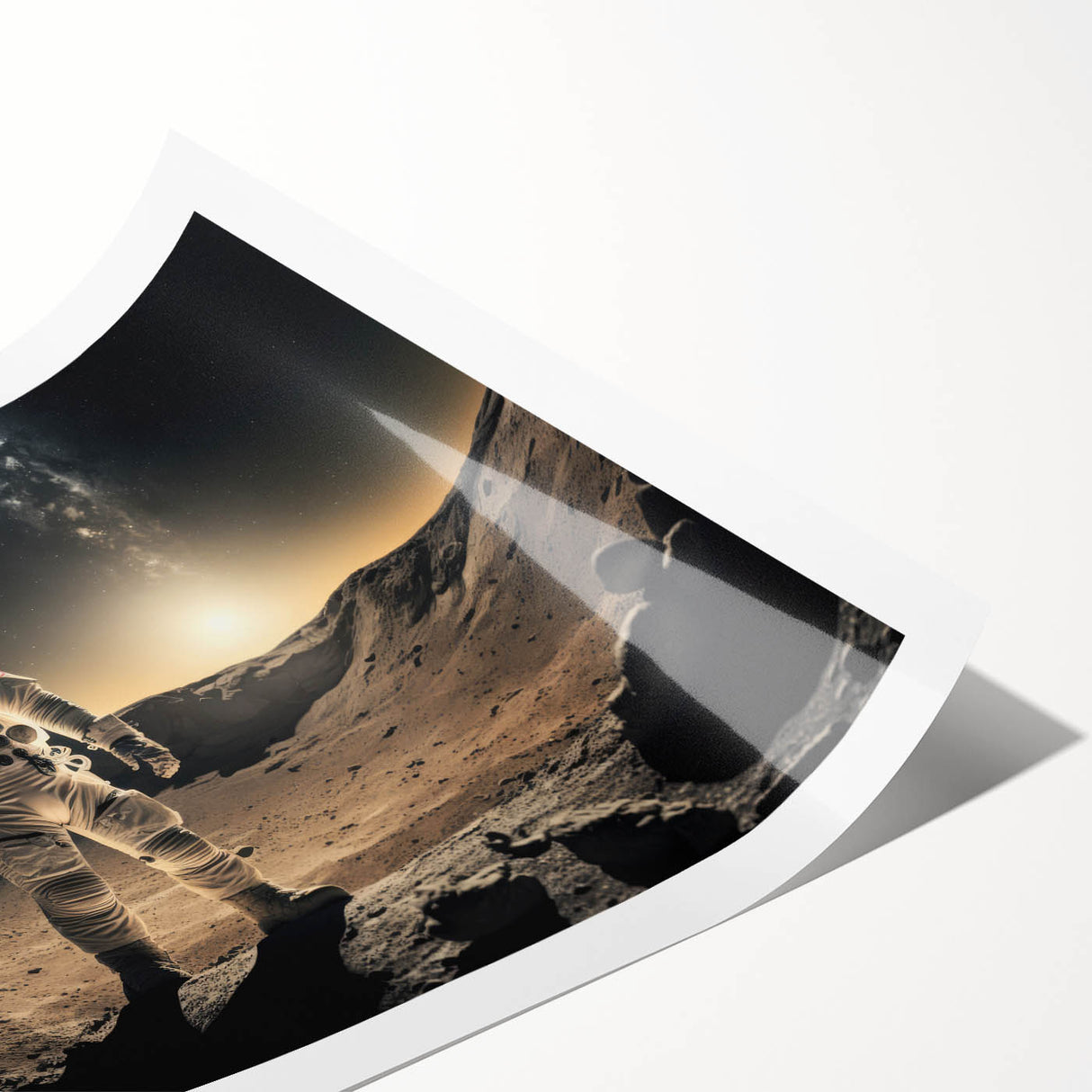 Astronaut Wall Art: Cosmic Explorer Canvas with Lunar and Galaxy View
