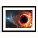 Fiery Black Hole Wall Art | Cosmic Space-Themed Canvas Print | Galaxy Decor