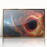 Fiery Black Hole Wall Art | Cosmic Space-Themed Canvas Print | Galaxy Decor