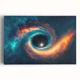 Vibrant Black Hole Wall Art | Space-Themed Canvas Print | Cosmic Decor