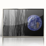 Earth from Space Art - Dramatic View of Earth and the Moon Wall Decor