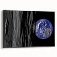 Earth from Space Art - Dramatic View of Earth and the Moon Wall Decor