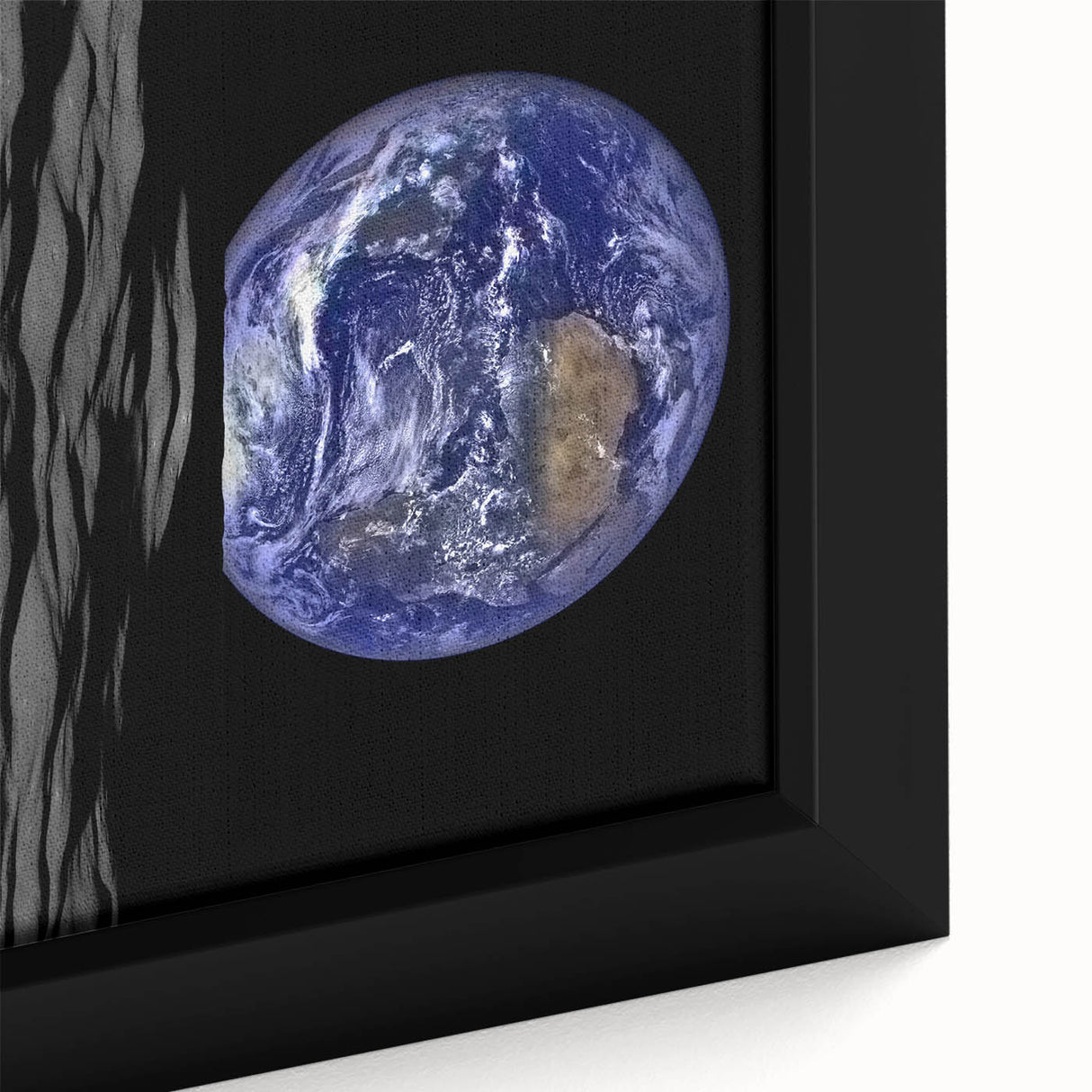 Earth from Space Art - Dramatic View of Earth and the Moon Wall Decor