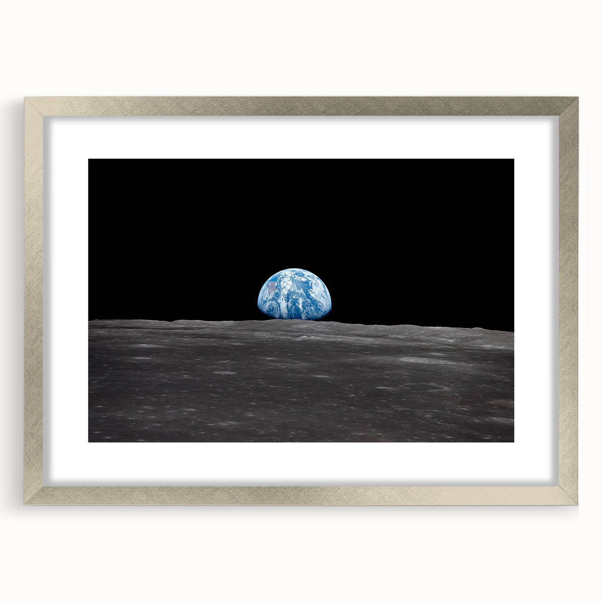 Earthrise Over the Moon Wall Art - Iconic Earth from Space Decor Print