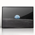 Earthrise Over the Moon Wall Art - Iconic Earth from Space Decor Print