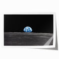 Earthrise Over the Moon Wall Art - Iconic Earth from Space Decor Print