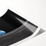 Earthrise Over the Moon Wall Art - Iconic Earth from Space Decor Print